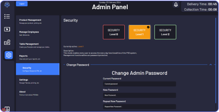 Admin panel security settings